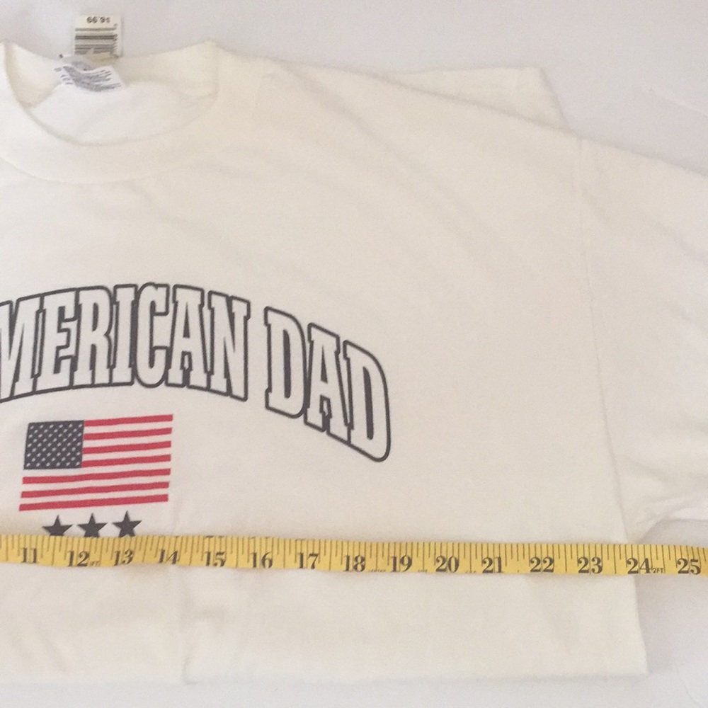 🆕 NWT All American Dad white tee Sz Xl - Picture 8 of 9